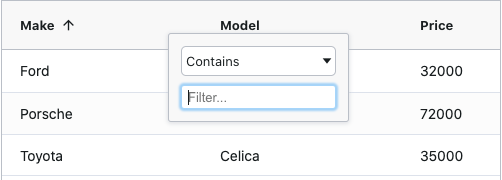 AG Grid sorting and filtering