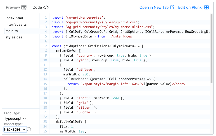 Example Runner using Packages