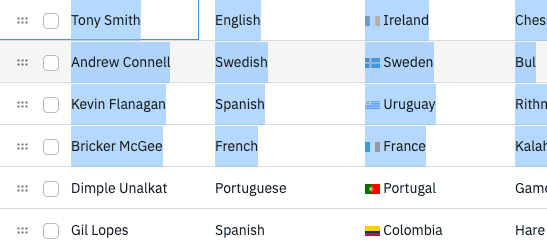 Cell Text Selection