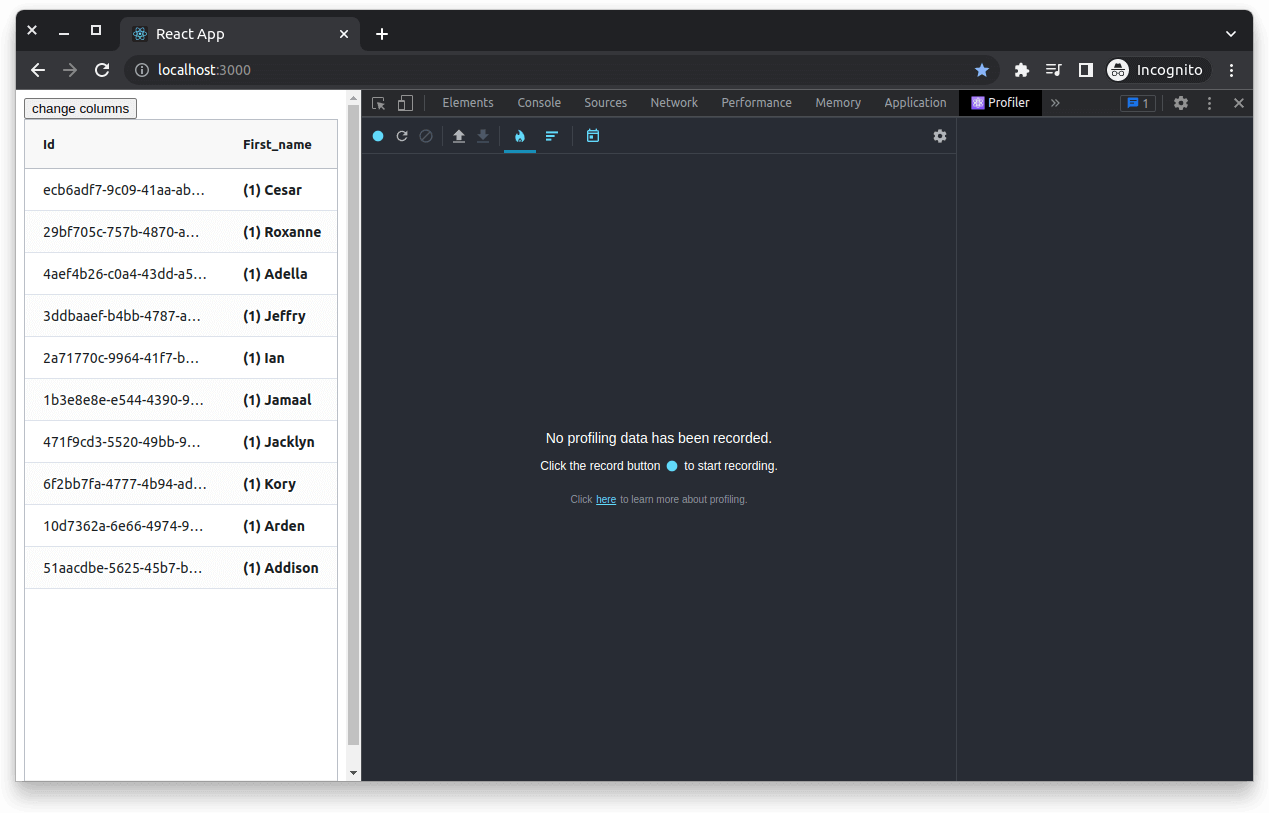 DevTools Profiler