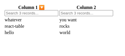 React Table columns