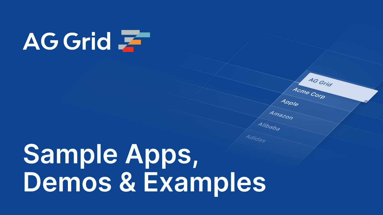AG Grid Showcase: Examples, Demos, Samples and Extensions
