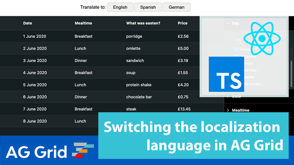 Switching the localization language in AG Grid