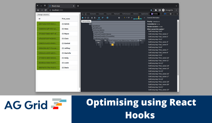 How to Optimize a React Application Using Hooks and AG Grid