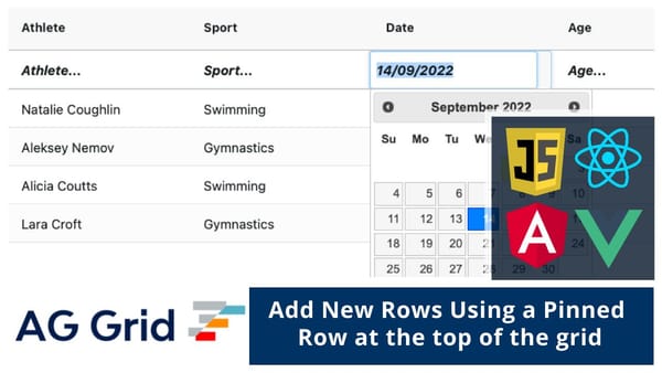 Add Rows to AG Grid with a Pinned Row